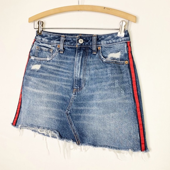 Abercrombie and Fitch denim distressed mini skirt - Picture 7 of 11